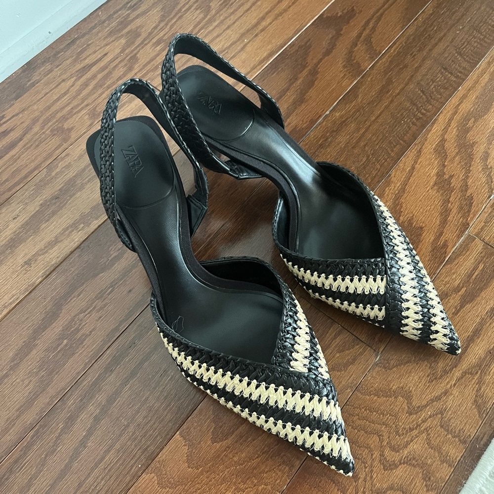 Zara kitten heels size 8. Never worn.